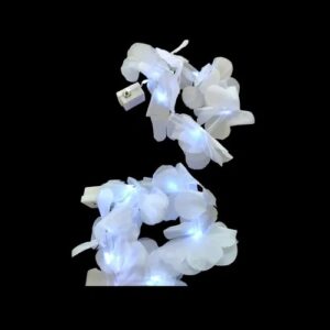 Promo 12 pulseras hawaianas blancas luminosas