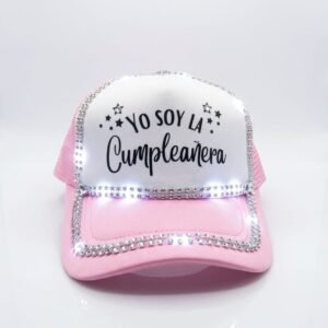 Visera trucker luminosa strass "La Cumpleañera"