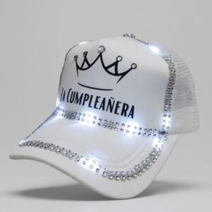 Visera trucker luminosa strass "La Cumpleañera"