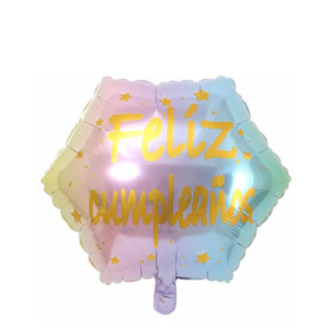 Globo Hexagono Feliz cumple degrade