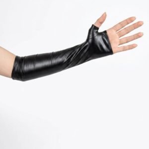 Par guantes largo miton simil cuero