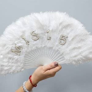 Abanico plumas "Mis 15"