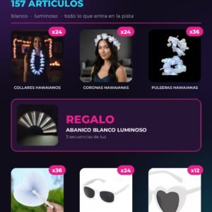 Combo 100 personas white luminoso