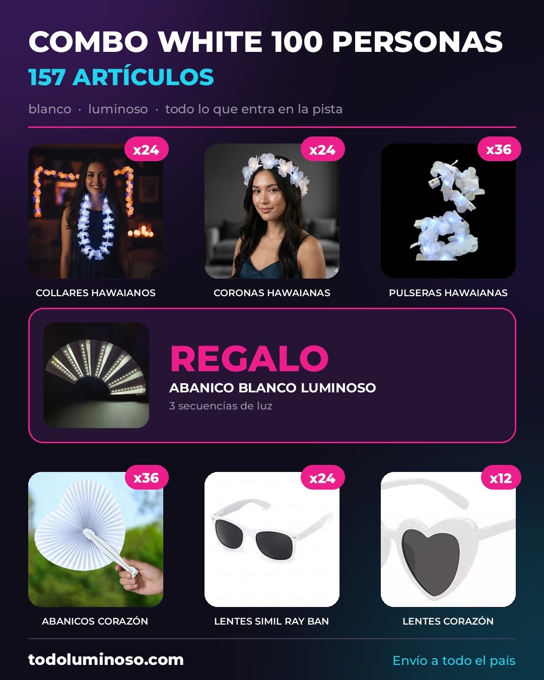 Combo white 100 personas