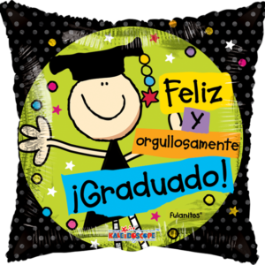Globo esfera egresados "Feliz y orgullosamente graduado"