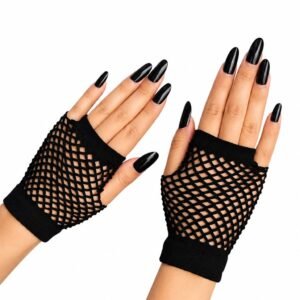 Guantes de red cortos negros (par)