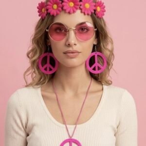 Set disfraz hippie fucsia