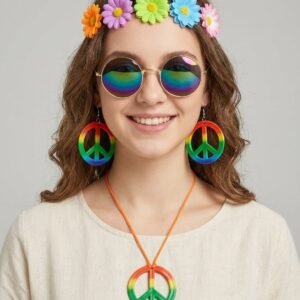 Set disfraz hippie multicolor
