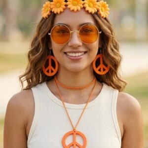 Set disfraz hippie amarillo