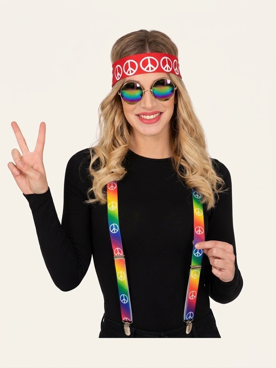 Set disfraz hippie con tirador