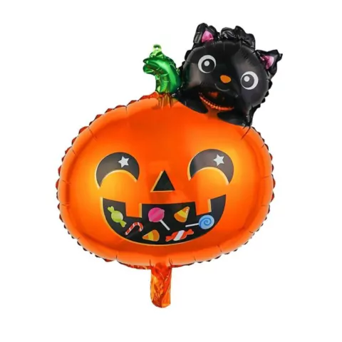 Globo calabaza con gatito 60 cm