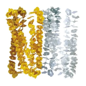 Promo 12 collares hawaianos metalizados dobles