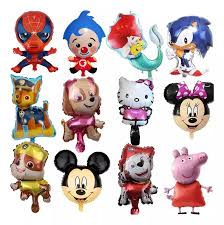Promo 50 globos personajes silueta grande